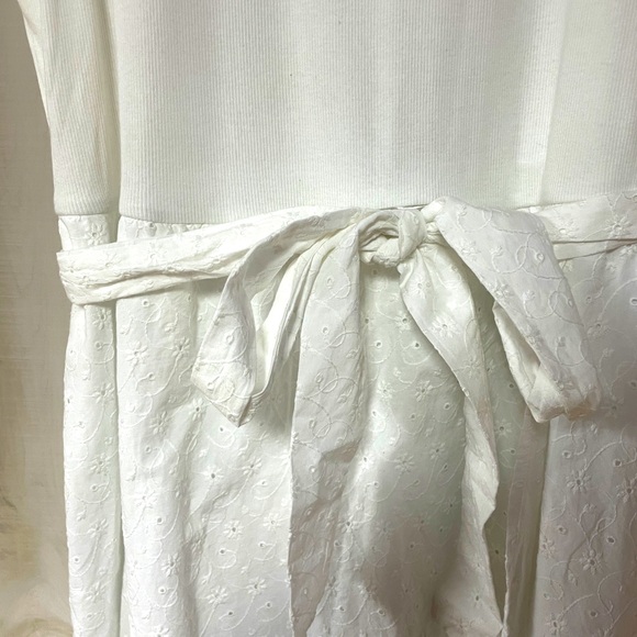 NWT Lane Bryant White Sleeveless Dress W/Ribbed Top, Eyelet Faux Wrap Skirt Sz22 - Picture 8 of 8